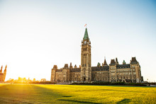 Center Block And The Peace Tower In Parliament Hill At Ottawa In Canada
