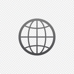 Poster - globe, planet. simple silhouette. On grid background