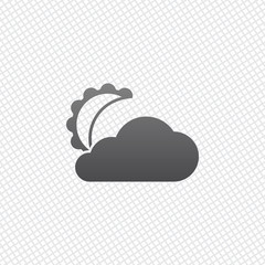 Poster - moon and cloud. simple silhouette. On grid background