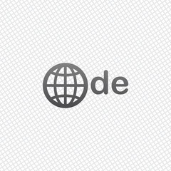 Poster - domain of Germany, globe and de. On grid background
