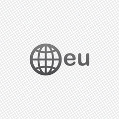 Poster - domain, European identity, globe and eu. On grid background