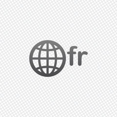 Poster - domain of France, globe and fr. On grid background