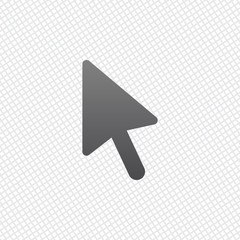 Poster - computer mouse arrow icon. On grid background