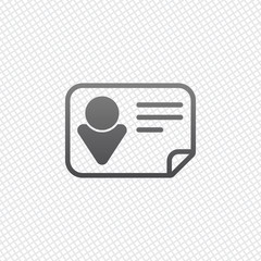 Poster - Identification card icon. Linear style. On grid background