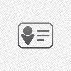 Poster - Identification card icon. Linear style. On grid background