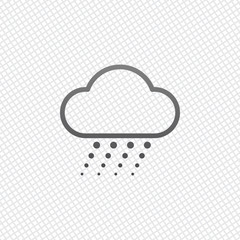 Poster - snow and cloud. linear, thin outline. on grid background