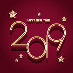 Wall Mural - 2019 Happy New Year