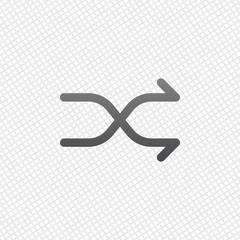 Poster - Crossed simple arrows. Linear, thin outline. On grid background