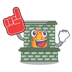 Sticker - Foam finger luxury fireplace isolated on the mascot