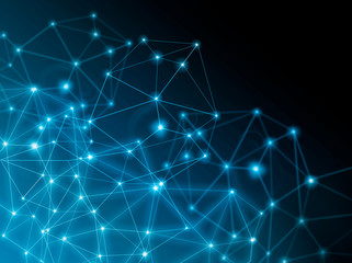 Poster - Technological background, Internet concept of global business. Internet connection, abstract of science and technology graphic design