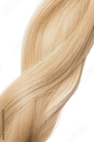 Strand Of Healthy Blond Hair On White Background Buy This Stock