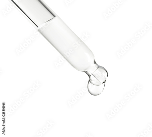 Cuadros en Lienzo Pipette with essential oil on white background