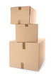 © New Africa - Cardboard parcel boxes on white background. Mockup for design