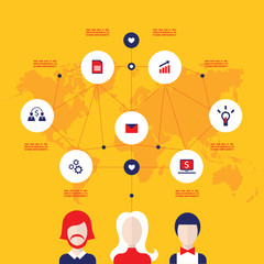 Social network and teamwork Successful business concept Vector illustration