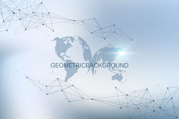 Poster - Big data visualization. Graphic abstract background communication. Perspective backdrop visualization. Analytical network visualization. Vector illustration.