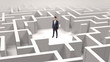 © ra2 studio - Young businessman standing in a middle of a 3D maze
