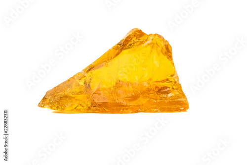 Yellow gum Rubber on a white background.