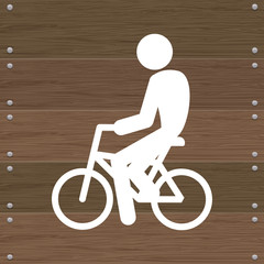 Canvas Print - person in bicycle silhouette