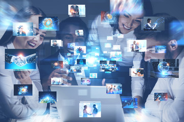 Poster - Business pictures interface, business team