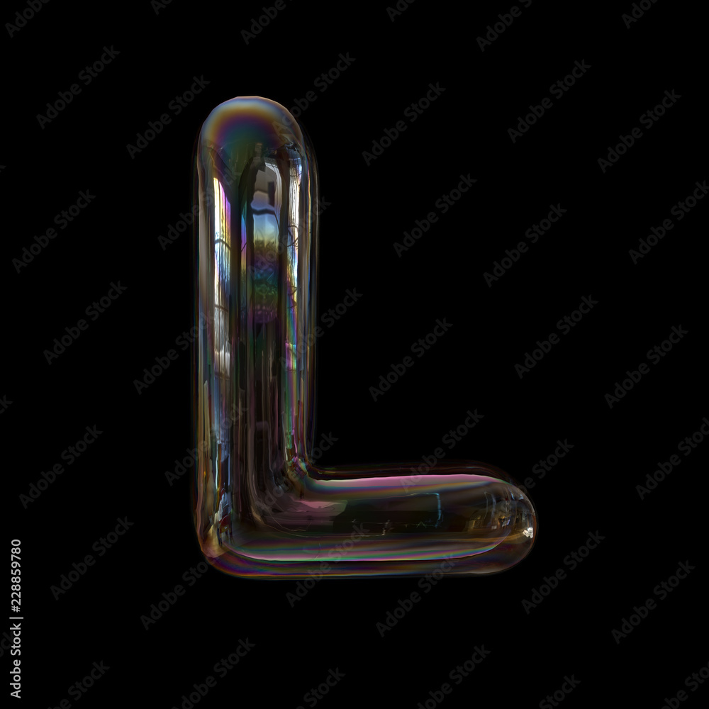 Soap bubble letter L - Capital 3d transparent font - childhood, imagination  or fragility concept Stock Illustration | Adobe Stock, image size:1000x1000