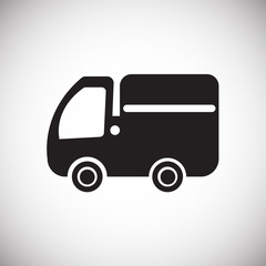 Poster - Business truck shipping on white background icon