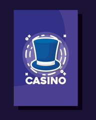 Canvas Print - top hat frame gamble casino concept