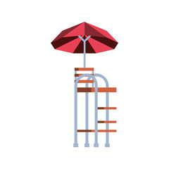 tennis referee tower chair with umbrella