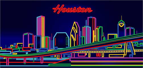 Fototapete - Houston Texas skyline