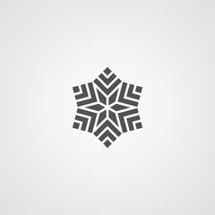 Poster - Vector isolated snowflake icon. Logo for your design