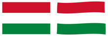 Flag Of Hungary. Simple And Slightly Waving Version.