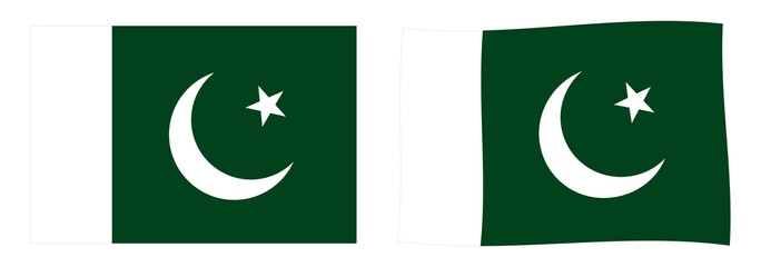 Poster - Flag of Pakistan. Simple and slightly waving version.