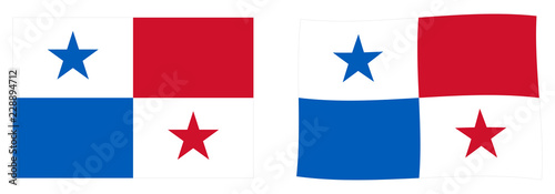 Fotomural Republic of Panama flag. Simple and slightly waving version.