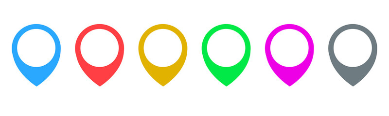 Poster - Pin map marker pointer icon, GPS location flat symbol – vector