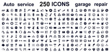 Auto Service, Car Garage 250 Isolated Icons Set – Stock Vector