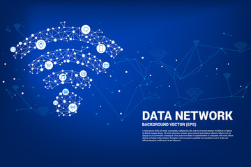 Poster - Vector Polygon mobile data icon. Concept for data transfer of  mobile and wi-fi data network.