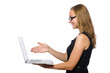 © Elnur - Woman with laptop isolated on white