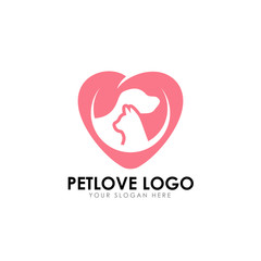 Wall Mural - pet love logo design template. pet care vector icon