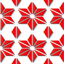 Seamless Relief Sculpture Decoration Retro Pattern Red Polygon Geometry Cross Star Triangle
