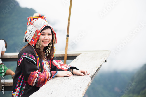 Fotografie, Obraz portrait mhong hill tribe woman on the mountain