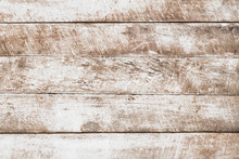 Vintage White Wood Background - Old Weathered Wooden Plank Painted In White Color.