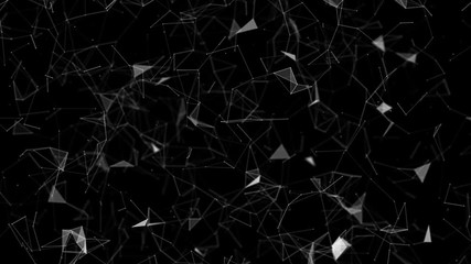 Poster - Digital swirl. Depth of field. Seamless loop.Futuristic Network.
