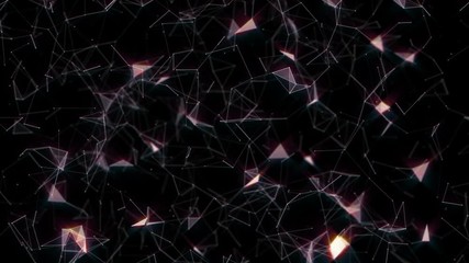 Poster - Rotating field. Depth of field. Field of interaction. Magical glow. Seamless loop.Futuristic Network.