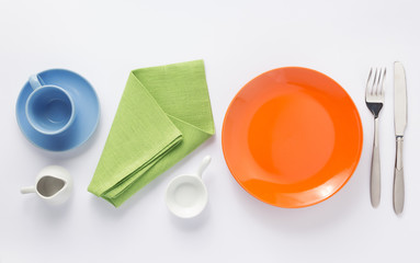 Sticker - kitchenware set at white background