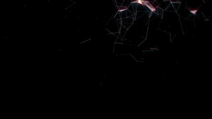 Poster - Rotating angular field. Depth of field. Field of interaction. Magical glow. Seamless loop.Futuristic Network.