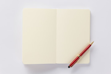 Wall Mural - notebook or book on white  background