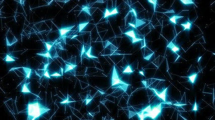 Poster - Rotation of the starry sky. Dynamic magical background. Blue glow. Seamless loop.Futuristic Network.