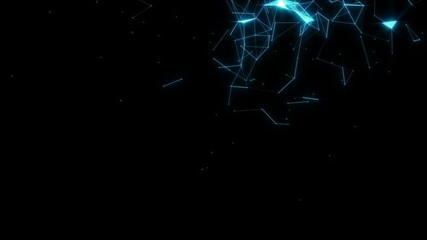 Poster - Rotation of a blue cloud. Dynamic magical background. Blue glow. Seamless loop.Futuristic Network.