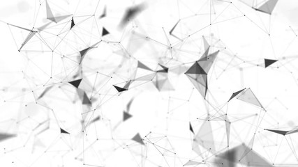 Poster - Frozen rotating structure. Depth of field.Futuristic Network.
