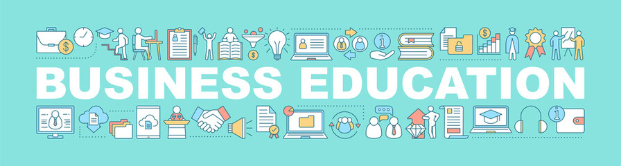 Wall Mural - Business education word concepts banner