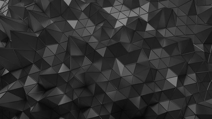Poster - Abstract 3d rendering of geometric surface. Modern looped animation background with polygonal shape. Seamless motion design. 4k UHD